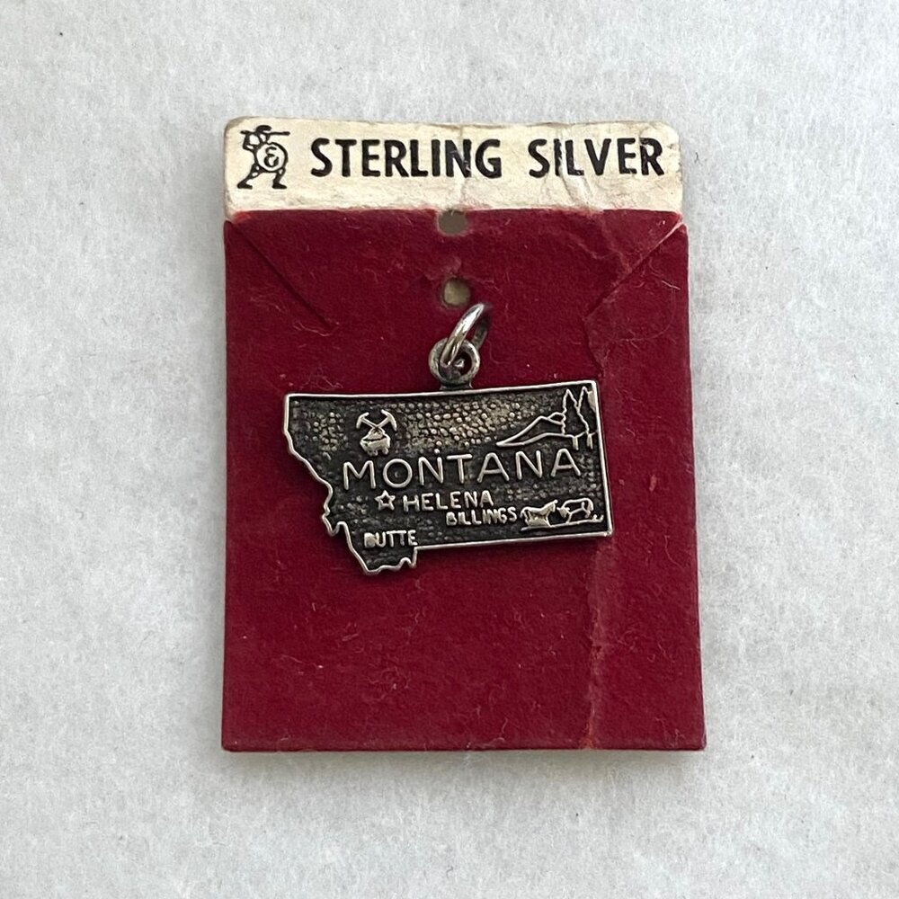 VTG Sterling Silver 925 Montana Helena Billings Butte Charm Pendant